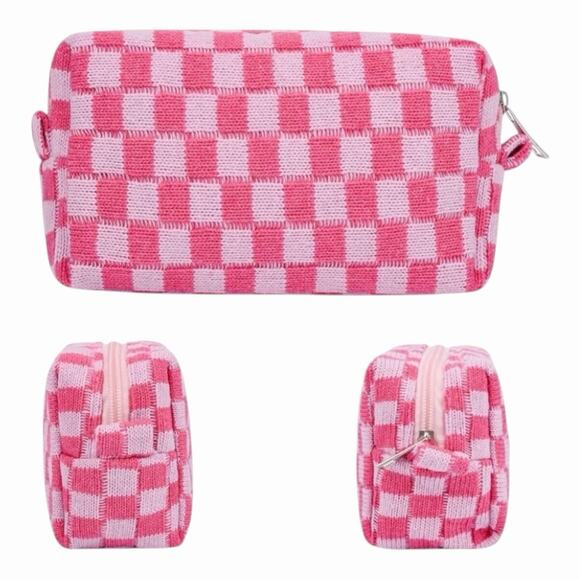 Lot of 4 SOIDRAM Tweens Checkered Cosmetic Cases Pink Plaid & Green Plaid NIP - Picture 14 of 16